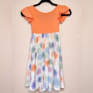 Dot Dot Smile Orange and Floral Kids Dress - New with Tags - Size 5/6